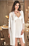Jeremi 2654 Çeyizlik İkili Cotton Gecelik Sabahlık Takım