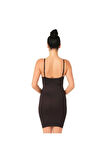 M,ı 5060 Kadın Göğsü Açık Elbise Korse Siyah