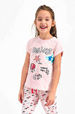 Roly Poly 2460 Kız Çocuk Collect Somon Kısa Kol Pijama Takımı
