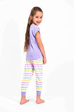 Roly Poly 2466 Kız Çocuk Choose Color Lila Kısa Kol Pijama Takım