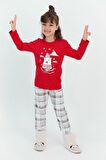 Roly Poly 2600 Ekoseli Kırmızı Kız Çocuk Pijama Takımı