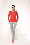 PJS 22443 Kadın Patlı Çizgili Pijama Takım