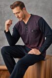 Kly 7033 Erkek Jivago Yaka Pijama Takım