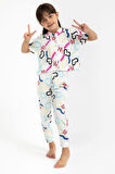 Roly Poly 2786 Garson Love Krem Kız Çocuk Gömlek Pijama Takımı
