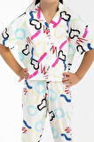 Roly Poly 2786 Garson Love Krem Kız Çocuk Gömlek Pijama Takımı