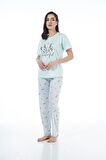 Estiva 22124 Kadın Çiçek Desenli Kısa Kollu Viskon Pijama Takımı