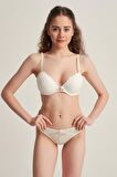 Le Jardin 5040 Cybele Brodeli Silikonlu Taşlı Push Up Sütyen Takım