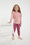Roly Poly 2981 Bear Pembe Kız Çocuk Uzun Kol Pijama Takım