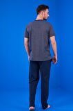 PJS 23323 Erkek Ropdöşambır + Pijama Takım + Şort Takım 5'li Pijama Takım