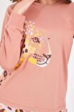 Roly Poly 2960 Leopard Kadın Uzun Kol Pijama Takım