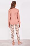 Roly Poly 2960 Leopard Kadın Uzun Kol Pijama Takım