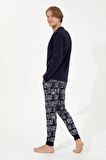 U.s Polo Assn 18634 Erkek Yuvarlak Yaka Uzun Kollu Pijama Takımı