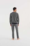 U.s Polo Assn 18616 Erkek Antrasit Melanj Pijama Takım