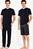 U.s Polo Assn. 12005 Erkek Kısa Kollu Pijama ve Şort