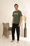 Estiva 23262 Erkek Kısa Kollu Active Baskılı Yazlık Penye Pijama Takımı