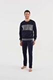 U.s Polo Assn 18616 Erkek Antrasit Melanj Pijama Takım