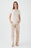 Pierre Cardin 8521 Tropical Vibes Kadın Kısa Kol Pijama Takım