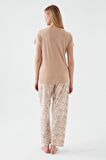 Pierre Cardin 8521 Tropical Vibes Kadın Kısa Kol Pijama Takım