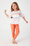 Roly Poly 3097 Garson Bird Krem Kız Çocuk Kısa Kol Pijama Takım