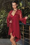 Nurteks 5389 Kadın Saten Kimono Sabahlık Takım
