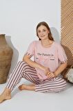 Estiva 24071 Büyük Beden Kadın Kısa Kol Pijama Takımı