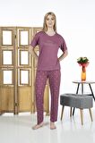 Estiva 24137 Kadın Kısa Kol Puantiyeli Pijama Takım