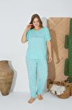 Estiva 24072 Büyük Beden Kadın Kısa Kollu Pijama Takım