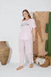 Estiva 24073 Büyük Beden Kadın Kısa Kol Pijama Takım