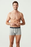 . 80336 Erkek Kırmızı Gri Melanj Lacivert 3'Lü Boxer