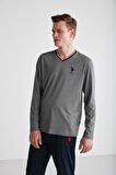 U.S Polo Assn. 18752 Erkek Uzun Kol V Yaka Pijama Takımı