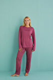 Gd Goldoremi 50902-40 Kadın Winter Vibes Milan Kumaş Uzun Kol Pijama Takımı