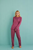 Gd Goldoremi 50902-40 Kadın Winter Vibes Milan Kumaş Uzun Kol Pijama Takımı