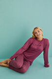Gd Goldoremi 50902-40 Kadın Winter Vibes Milan Kumaş Uzun Kol Pijama Takımı