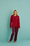 Gd Goldoremi 50902-55 Urban Style Milan Kumaş Uzun Kol Ekoseli Pijama Takımı