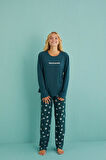 Gd Goldoremi 50902-46 Kadın Full Of Beauty Uzun Kol Pijama Takım