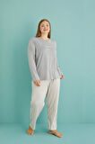 Gd Goldoremi 50802-19 Büyük Beden Kadın Amazing Milan Kumaş Pijama Takım