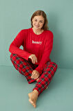 Gd Goldoremi 50802-2 Büyük Beden Kadın Honey Milan Kumaş Pijama Takım