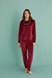 Gd Goldoremi 13166-12 Kadın Ladles Night Kadife Pijama Takım