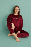 Gd Goldoremi 13166-12 Kadın Ladles Night Kadife Pijama Takım