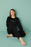 Gd Goldoremi 13166-17 Kadın Slient Night Kadife Uzun Kol Pijama Takım
