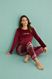 Gd Goldoremi 13312-1 Kadın Love Fall Kadife Pijama Takım