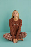 Gd Goldoremi 50902-53 Kadın Sleep Mode Ekose Uzun Kollu Pijama Takım