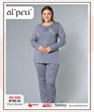 Gd Goldoremi 790-24 Büyük Beden Kadın Uzun Kollu Pijama Takım