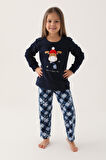 Arnetta 2661 Happy Snow Lacivert Kız Çocuk Uzun Kol Pijama Takım