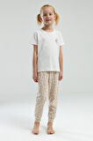 Arnetta 3303 Kız Çocuk Desenli Bisiklet Yaka Şortlu Kısa Kol Pijama Takım