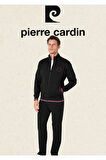 Pierre Cardin Erkek Regular Fit Pamuklu Fermuarlı Çizgi Detay Likralı Eşofman Takımı