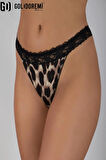 Gd Goldoremi 917 Kadın Leopar Rahat Dantelli String Külot