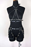 Deri Body Harness, Kadın Deri  Giyim - Brf1084