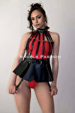 Büstiyer Etek, Büstiyer Deri Harness - Brf998