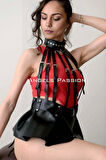 Büstiyer Etek, Büstiyer Deri Harness - Brf998
